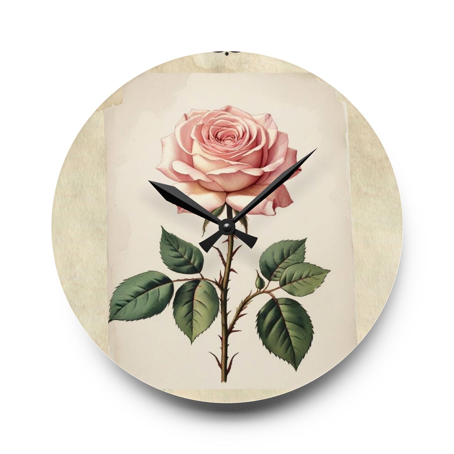 Vintage pink rose Acrylic Wall Clock