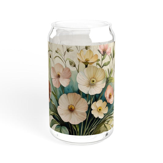 Vintage assorted flowers #2 Sipper Glass, 16oz