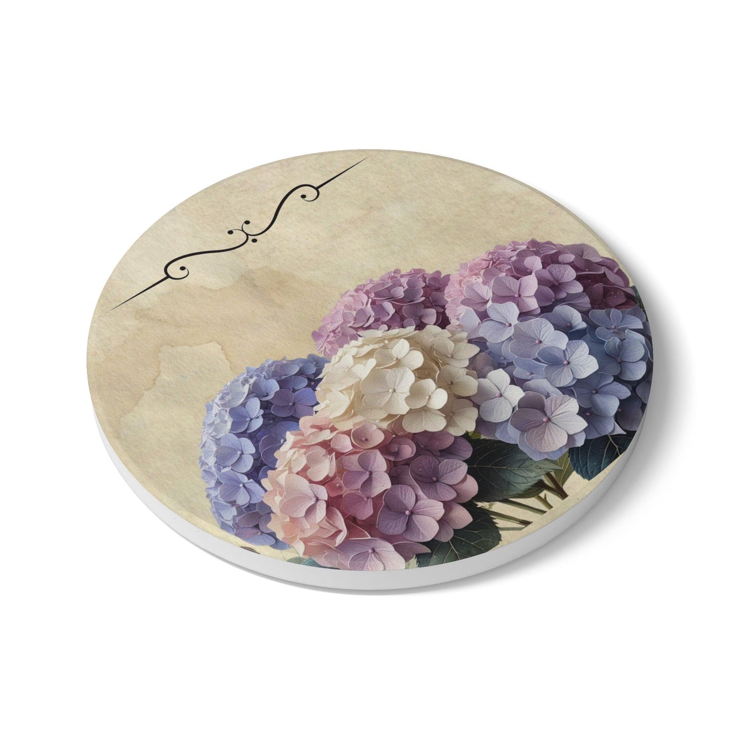 Vintage hydrangea flower Ceramic Coaster