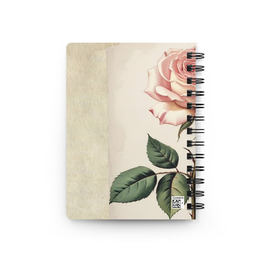 Vintage Pink rose flower Spiral Bound Journal
