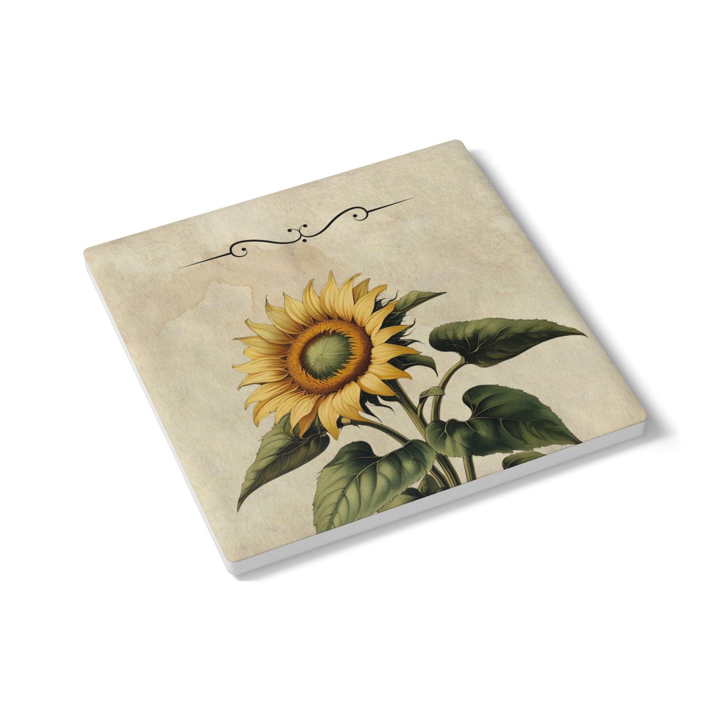 Vintage sunflower flower Ceramic Coaster