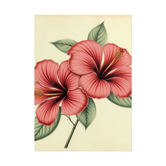 Vintage Hibiscus Poster