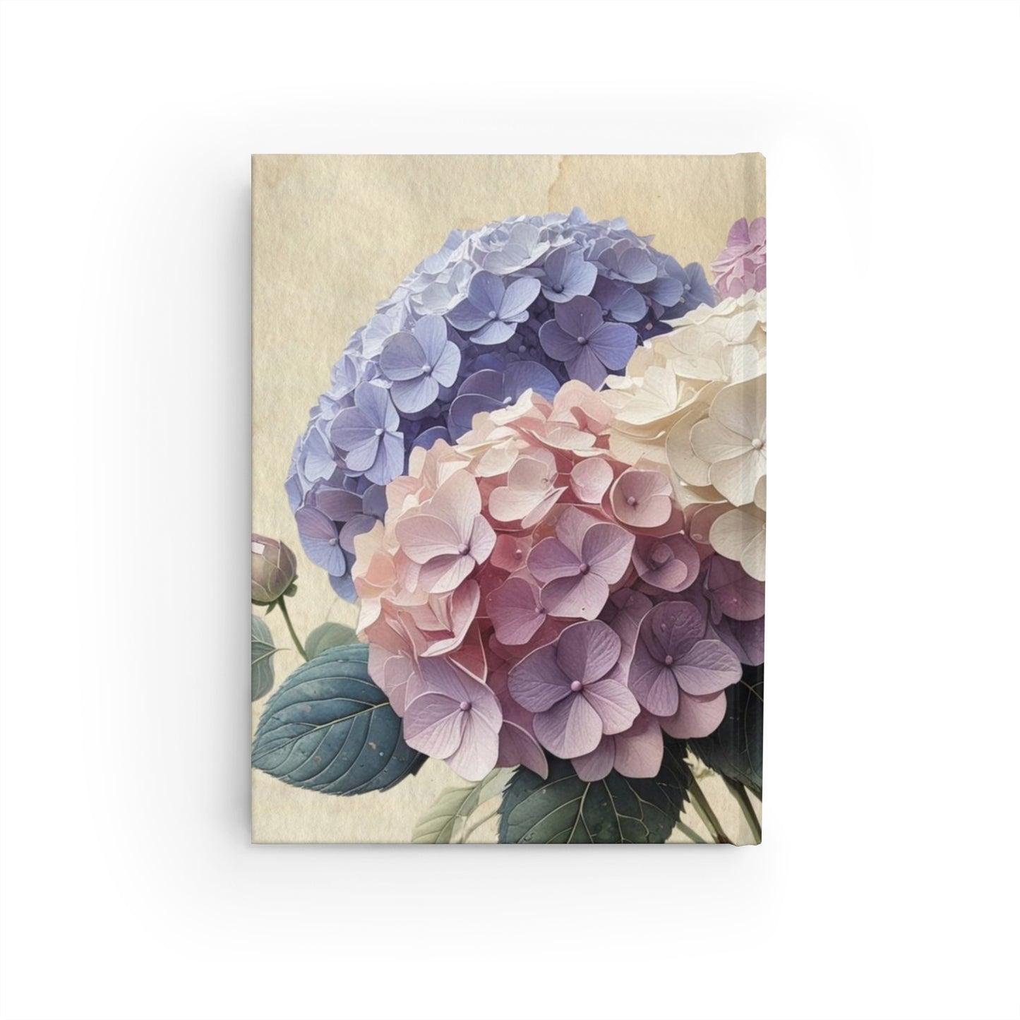 Vintage hydrangea flower Journal - Ruled Line