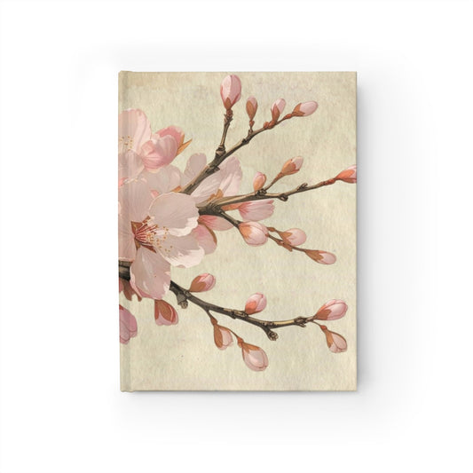 Vintage cherry blossom flower Journal - Ruled Line