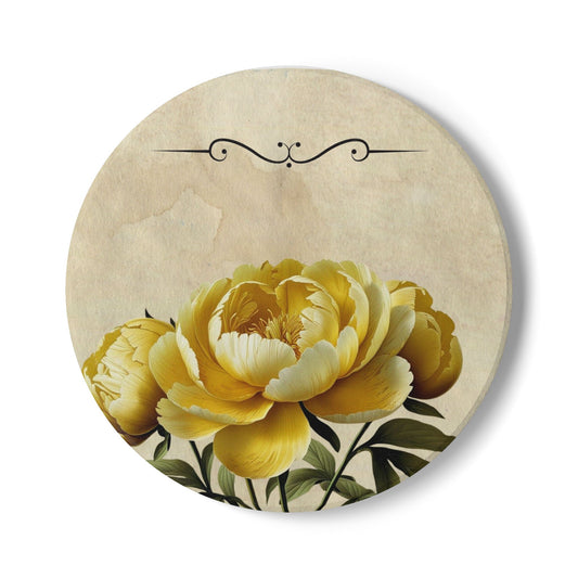 Vintage peony flower Ceramic Coaster