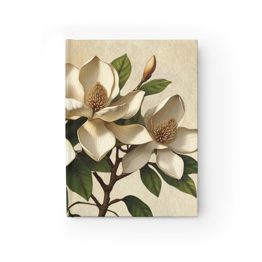 Vintage magnolia flower Journal - Ruled Line