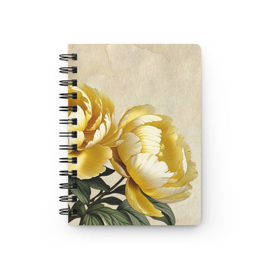 Vintage peony flower Spiral Bound Journal