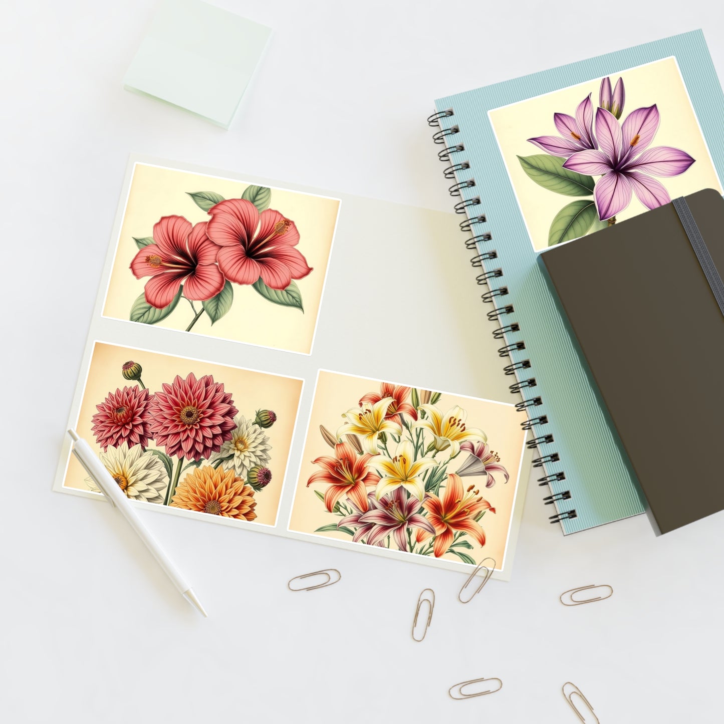 Vintage Flower Sticker Sheets