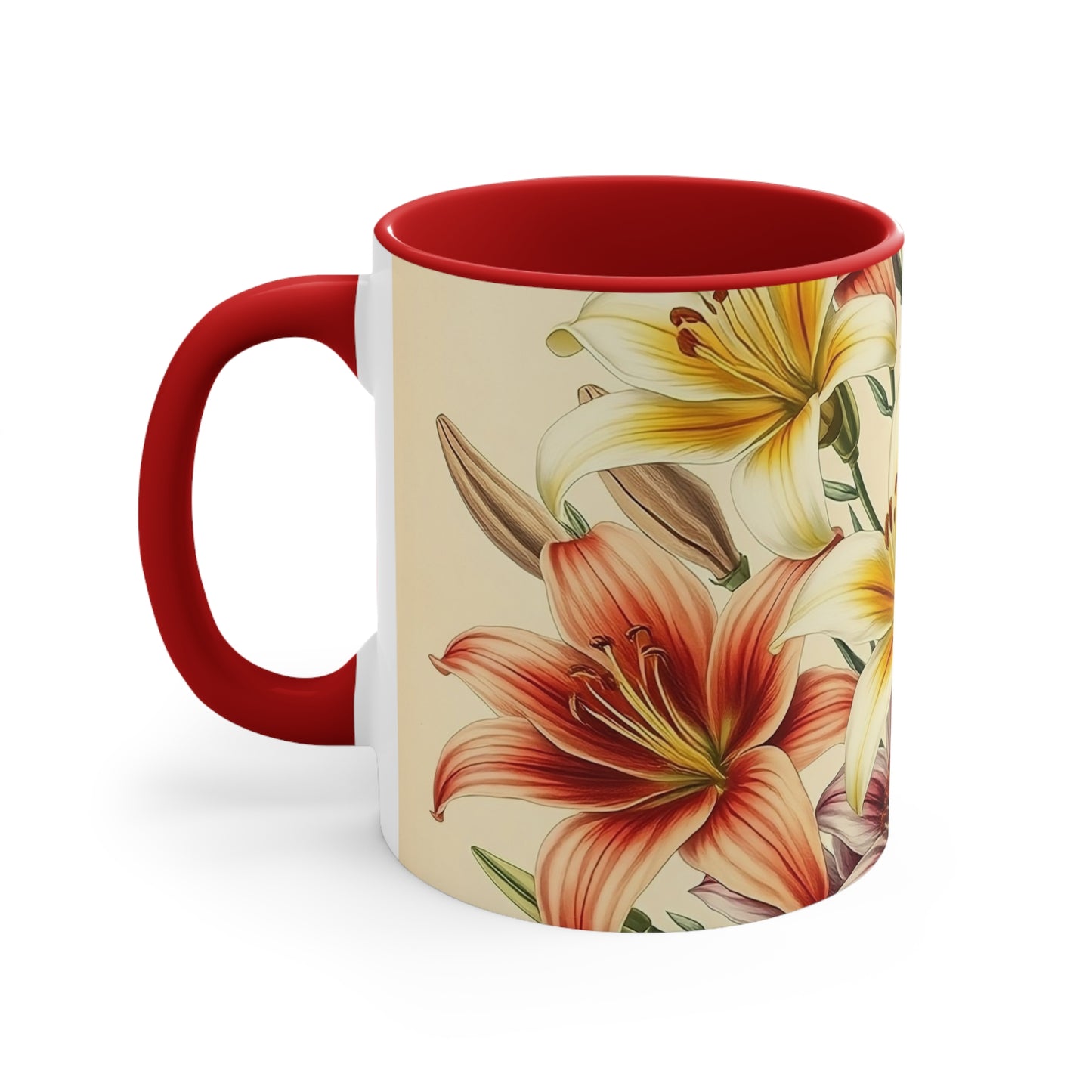 Accent Mugs - Vintage Coffee Cup, Floral Tea Mug, Drinkware, Unique Gift for Nature Lover