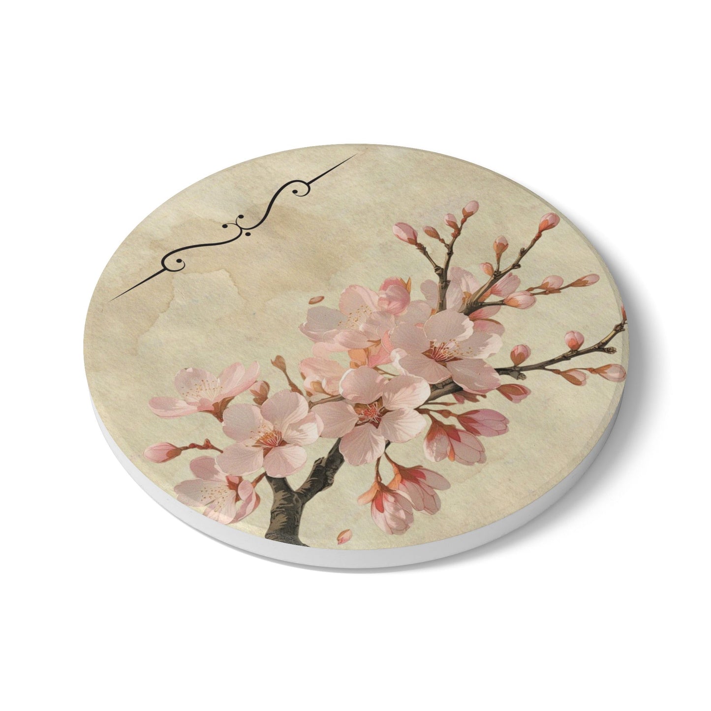 Vintage cherry blossom Ceramic Coaster