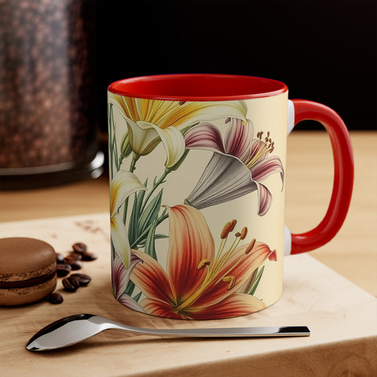 Accent Mugs - Vintage Coffee Cup, Floral Tea Mug, Drinkware, Unique Gift for Nature Lover