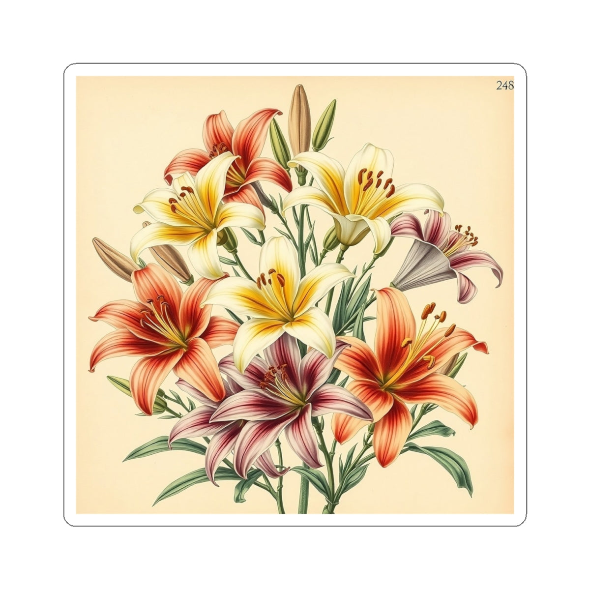Vintage Flower Stickers