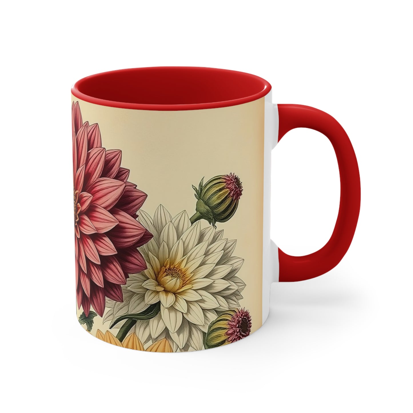 Accent Mugs - Vintage Coffee Cup, Floral Tea Mug, Drinkware, Unique Gift for Nature Lover