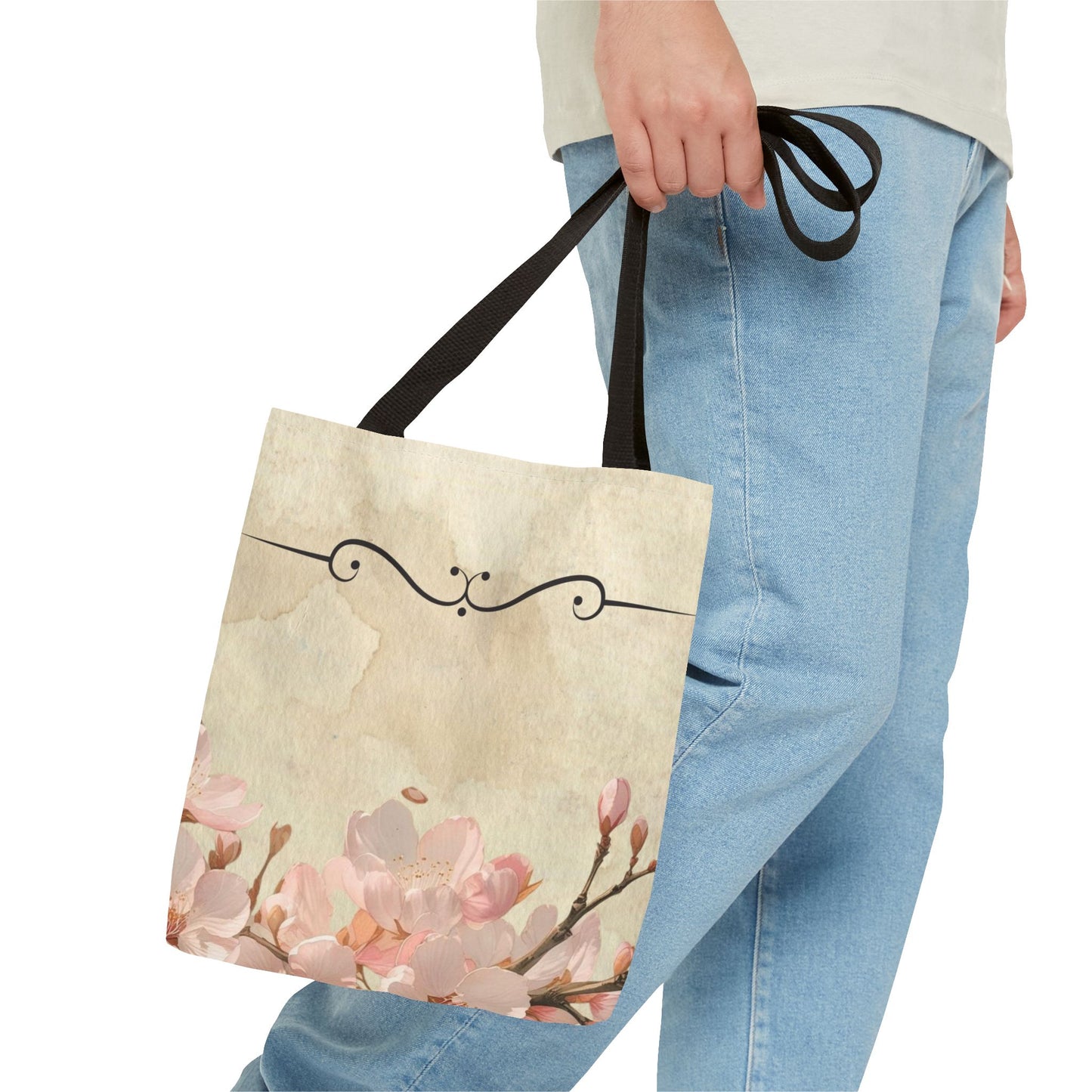 Cherry Blossom Tote Bag, Floral Tote, Japanese Style Tote, Eco-Friendly Bag, Reusable Shopping Bag, Gift for Nature Lover