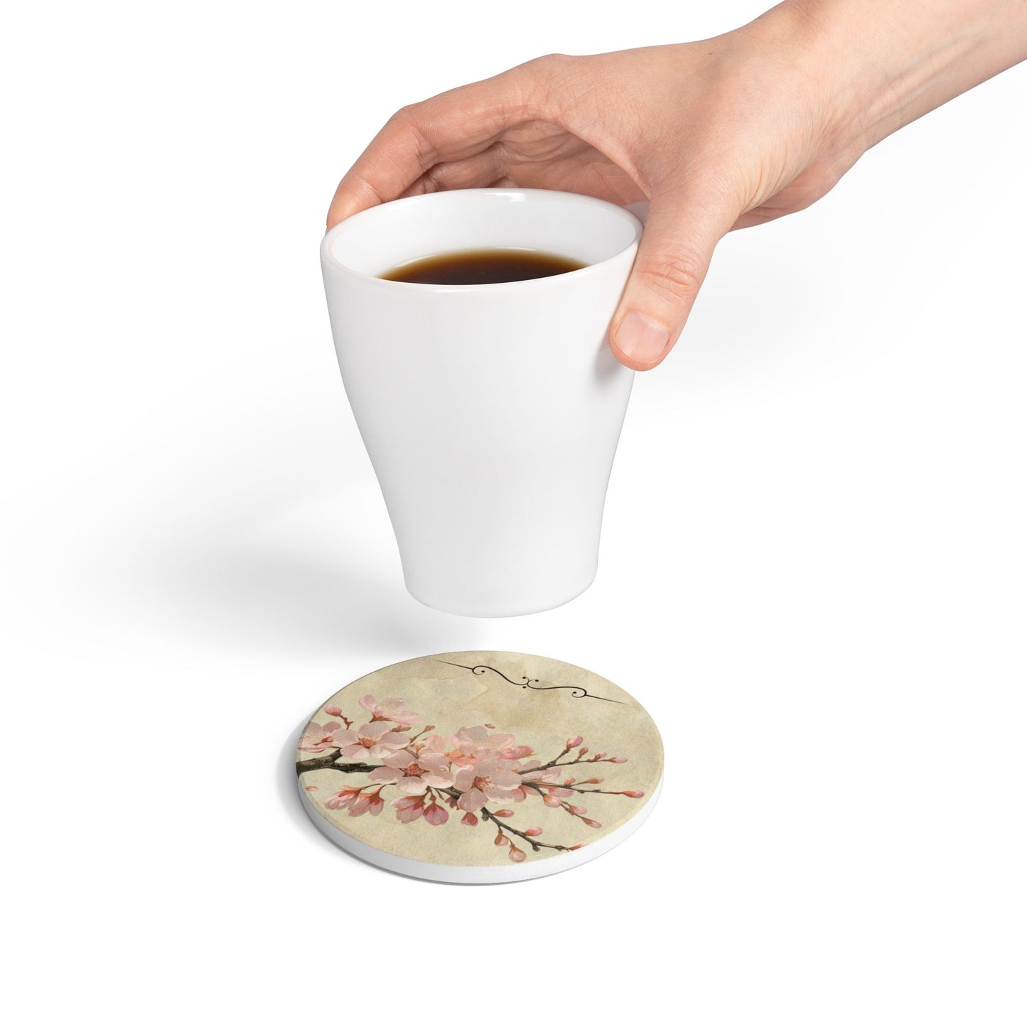 Vintage cherry blossom Ceramic Coaster